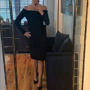 Eliza J off the shoulder little black dress